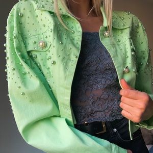 LIME GREEN VINTAGE JACKET